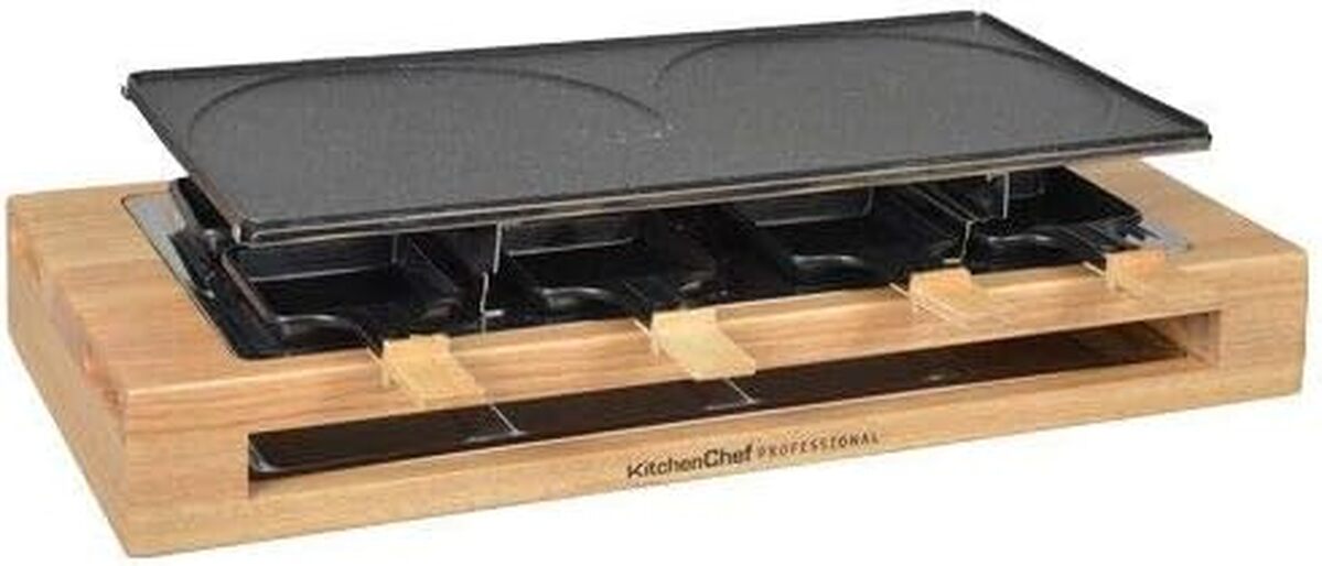 Test : kitchen chef kcwood8maxi, l'appareil raclette 8 personnes 1500w avec gril