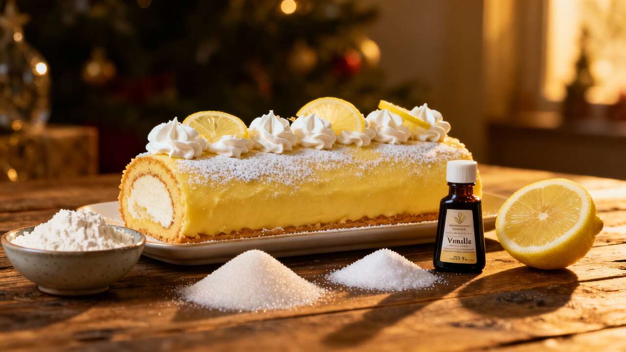 Bûche de Noël façon tarte au citron : recette gourmande