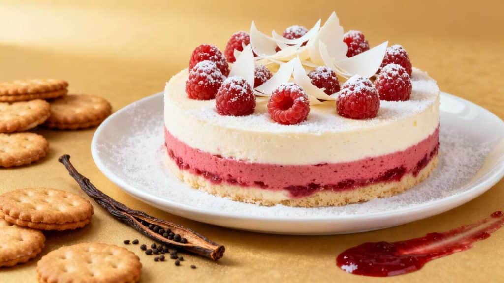 Recette Bavarois Framboises, vanille et Chocolat Blanc pour Noël