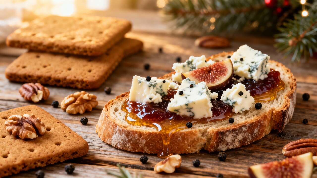 Toasts de Noël au fromage bleu : recette festive et savoureuse