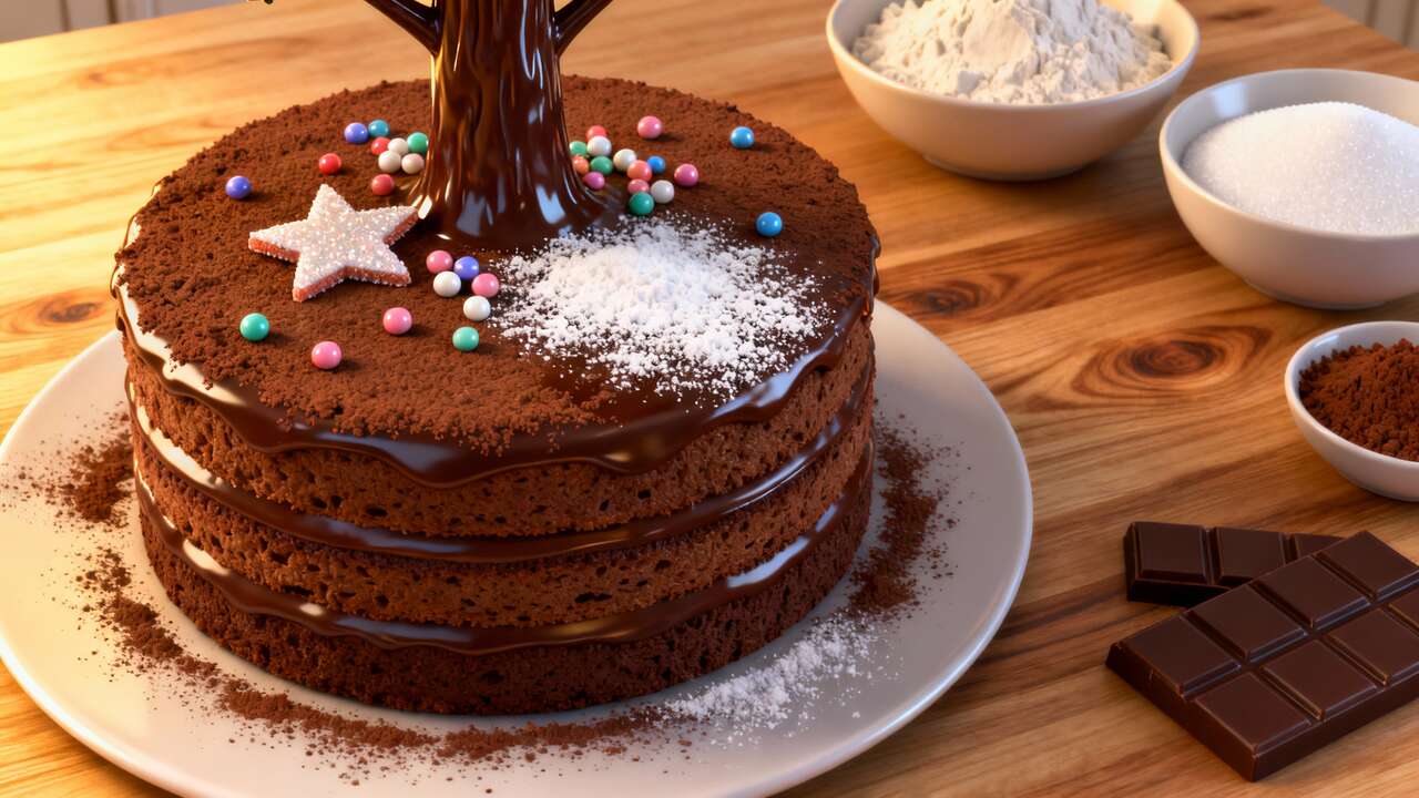 Gâteau sapin 3D au chocolat : la recette festive
