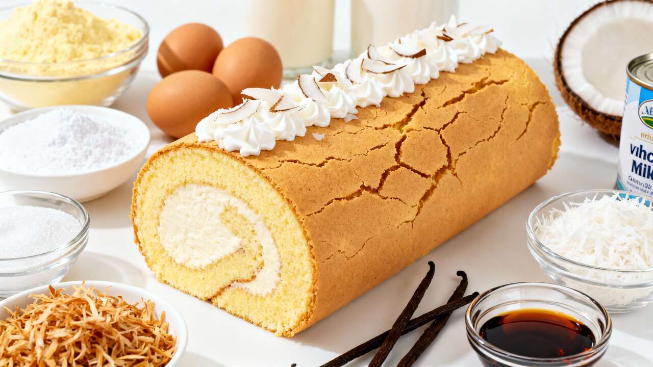Bûche de Noël à la Noix de Coco : recette Facile