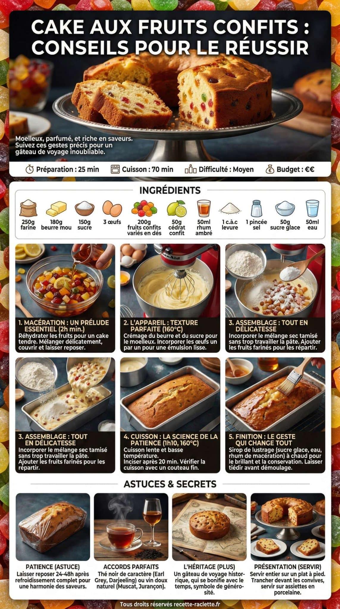 Fiche recette Cake aux fruits confits : conseils pour le r&eacute;ussir