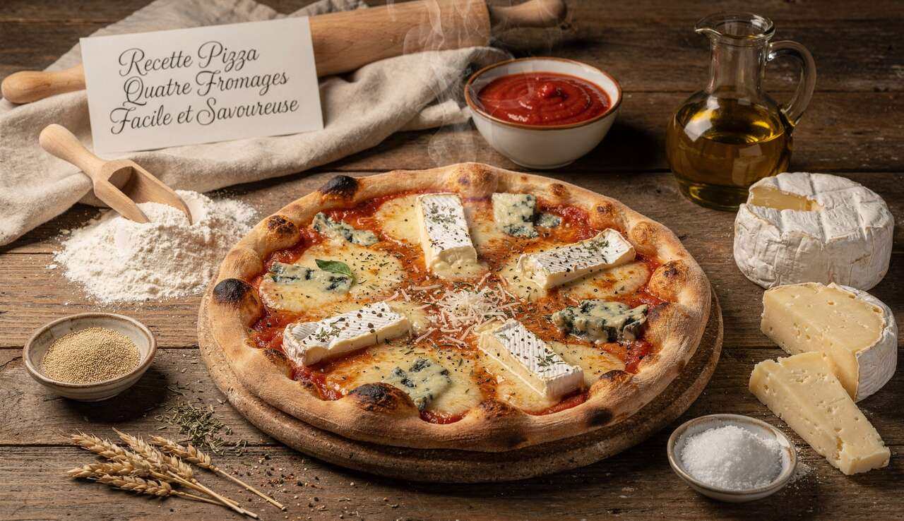 Recette Pizza Quatre Fromages Facile et Savoureuse