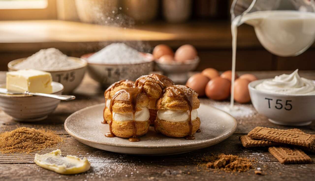 Choux craquelin au fromage frais et spéculoos : recette gourmande