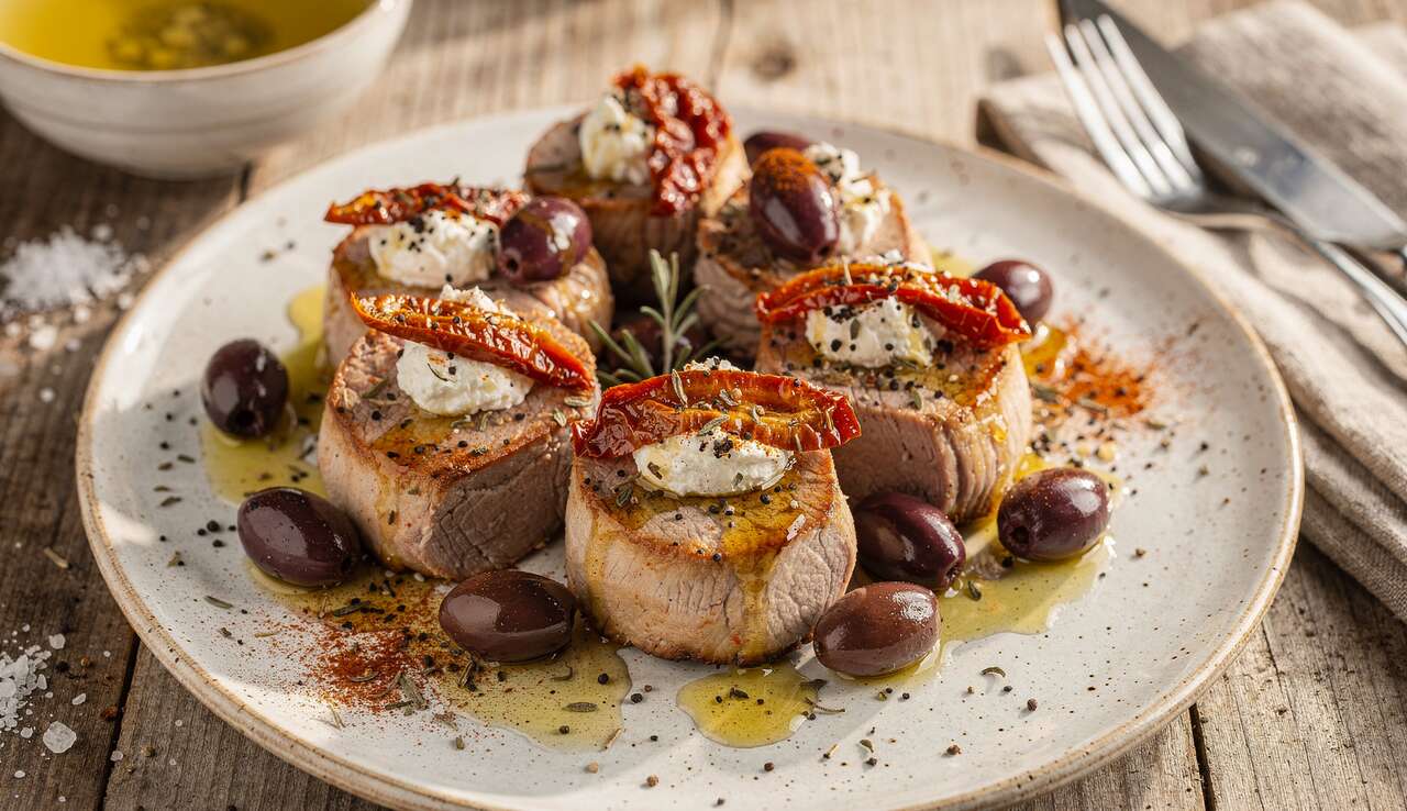 Médaillons de filet mignon à la crétoise et fromage frais allégé : une recette savoureuse