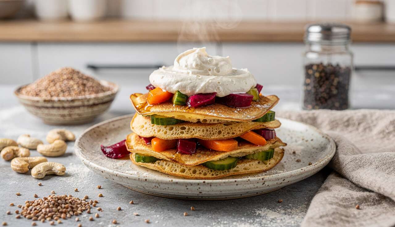 Blinis maison : recette aux pickles de légumes et tartinade végétale