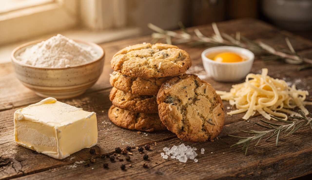 Sablés apéritifs au parmesan et romarin