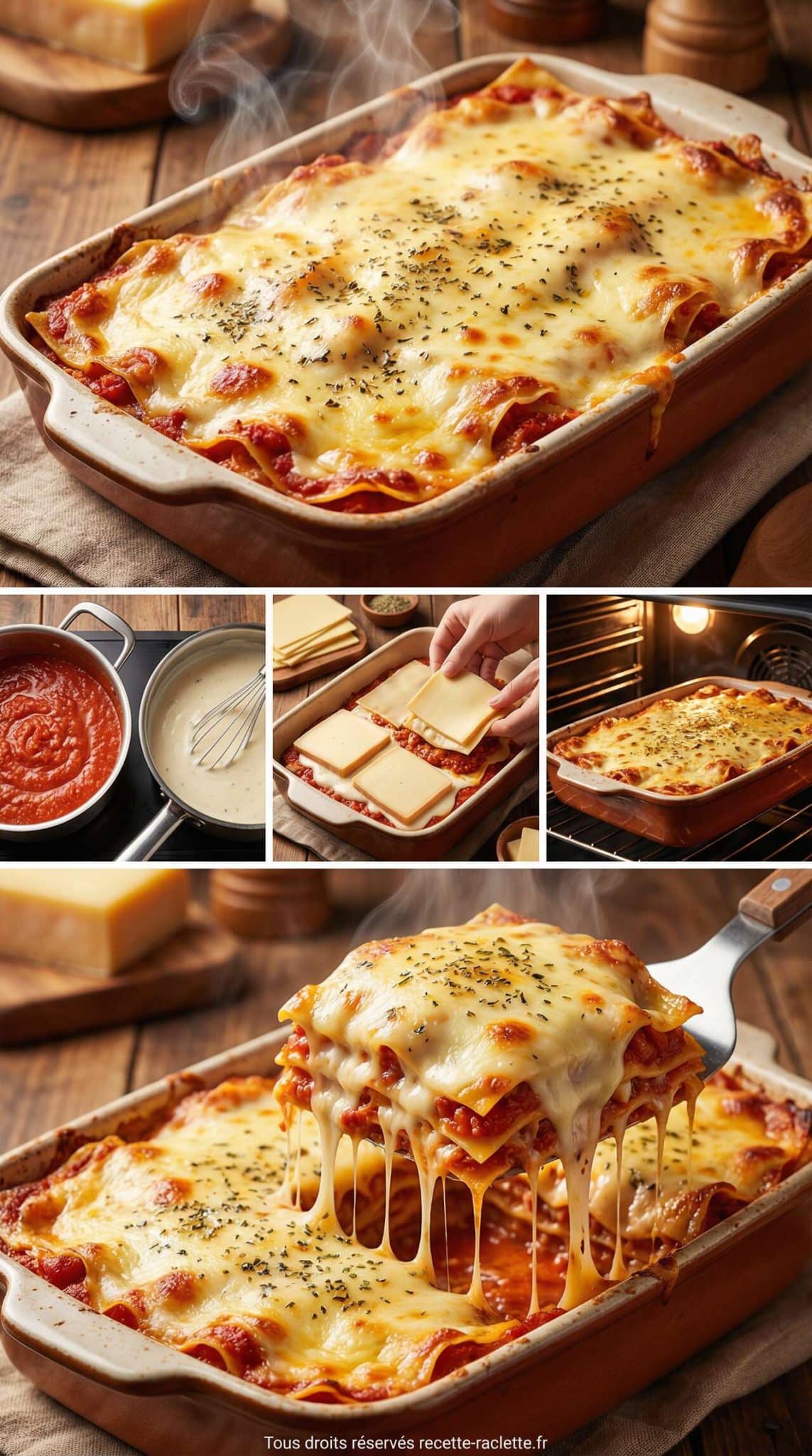 Fiche recette Lasagnes aux tomates et Raclette : recette gourmande
