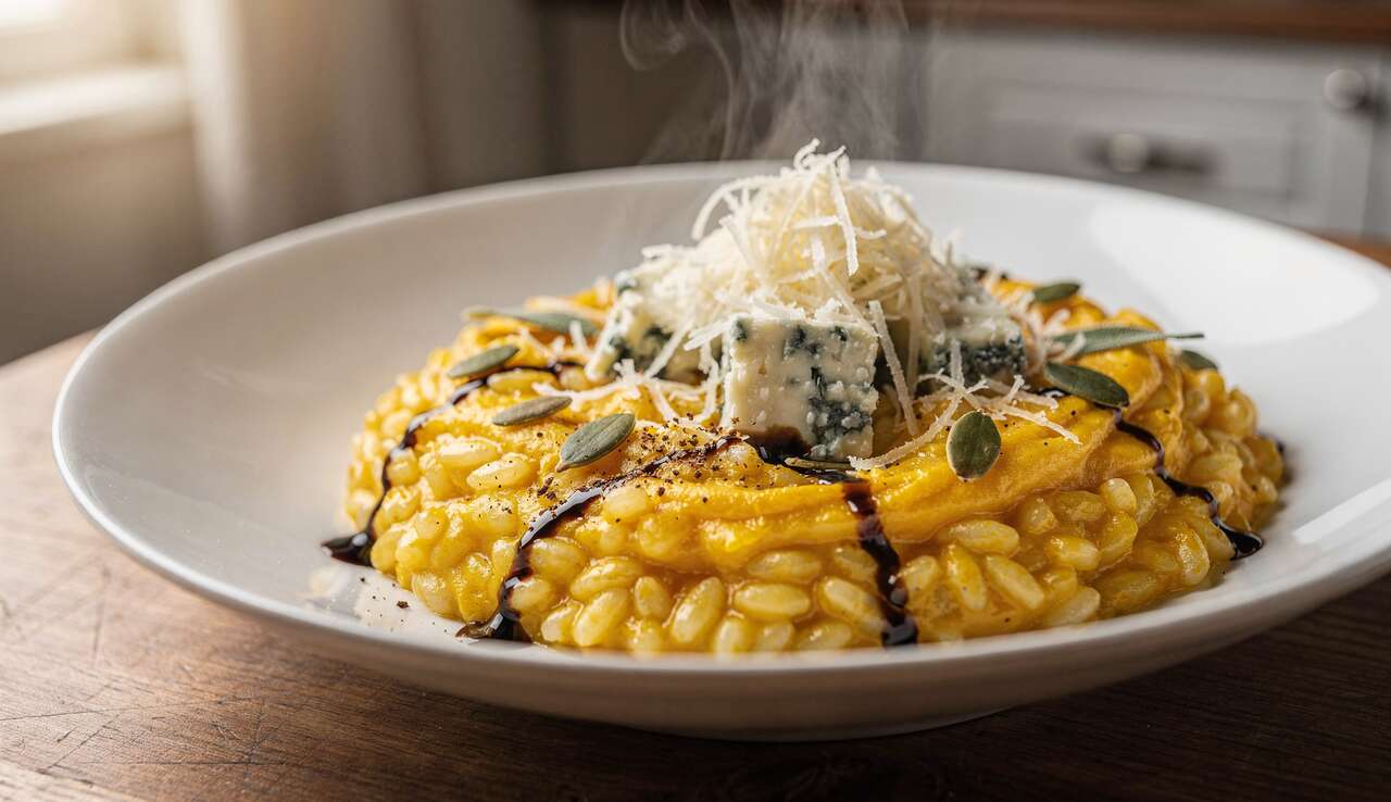 Risotto à la courge et fromage : recette savoureuse