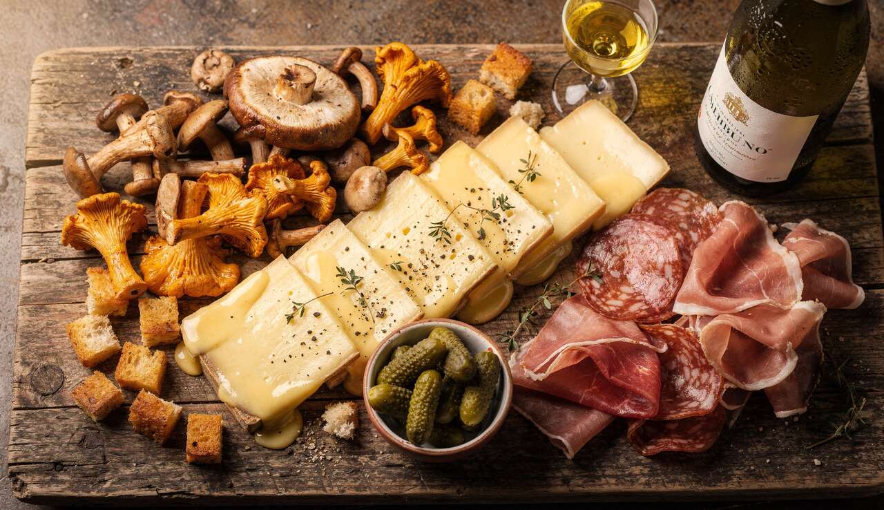 Raclette originale aux champignons et croûtons : recette gourmande