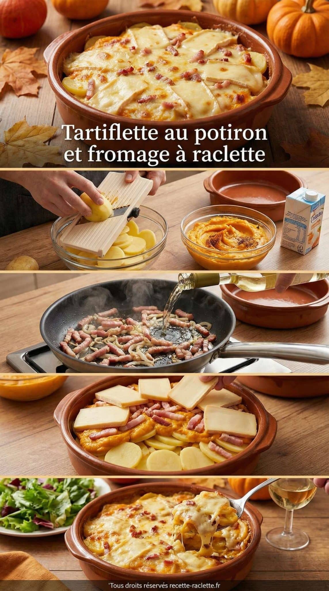 Fiche recette Tartiflette au potiron et fromage &agrave; raclette : recette savoureuse