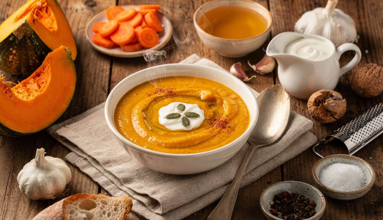 Velouté potimarron carottes : recette hivernale