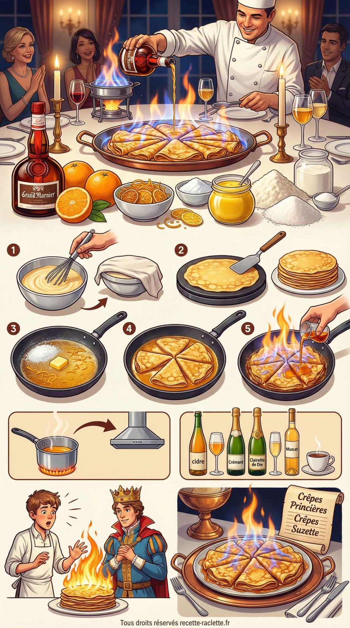 Fiche recette Cr&ecirc;pes Suzette : recette pour la Chandeleur