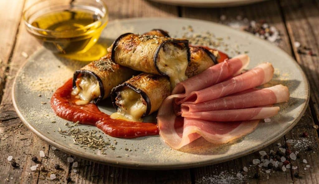 Roulés d'aubergines au fromage à raclette : recette savoureuse
