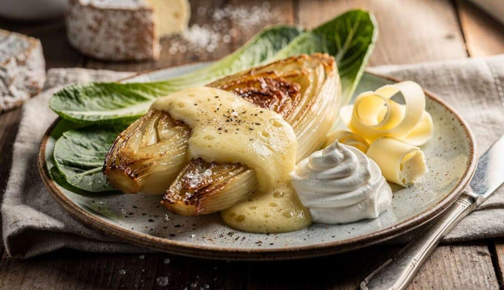 Recette d'endives braisées à la crème de Maroilles