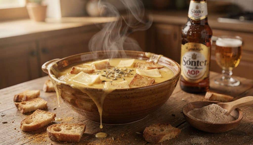 Soupe au Munster et à la Bière : recette Gourmande