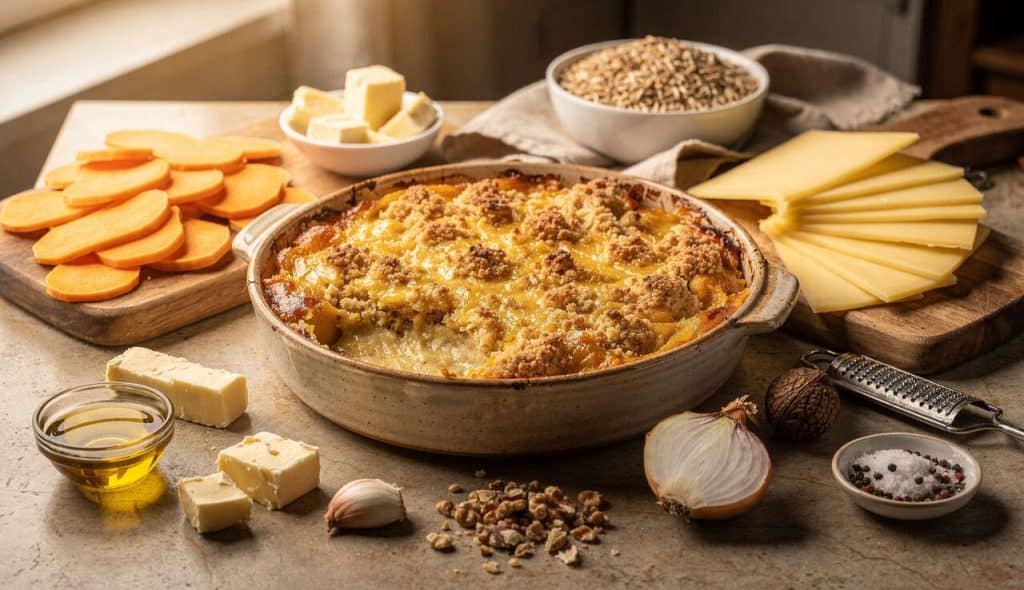 Crumble de butternut au fromage à raclette : la recette savoureuse