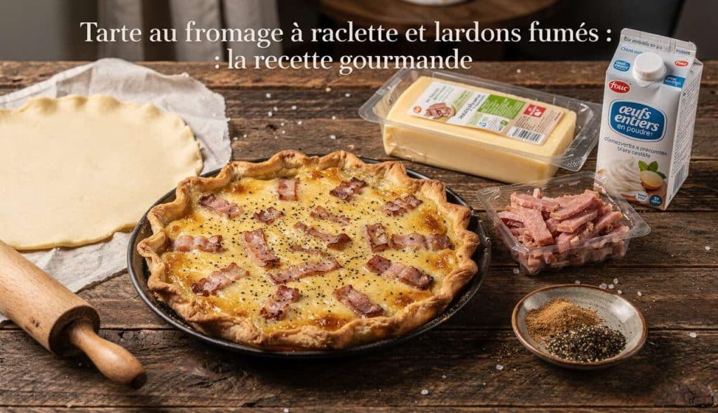 Tarte au fromage à raclette et lardons fumés : la recette gourmande
