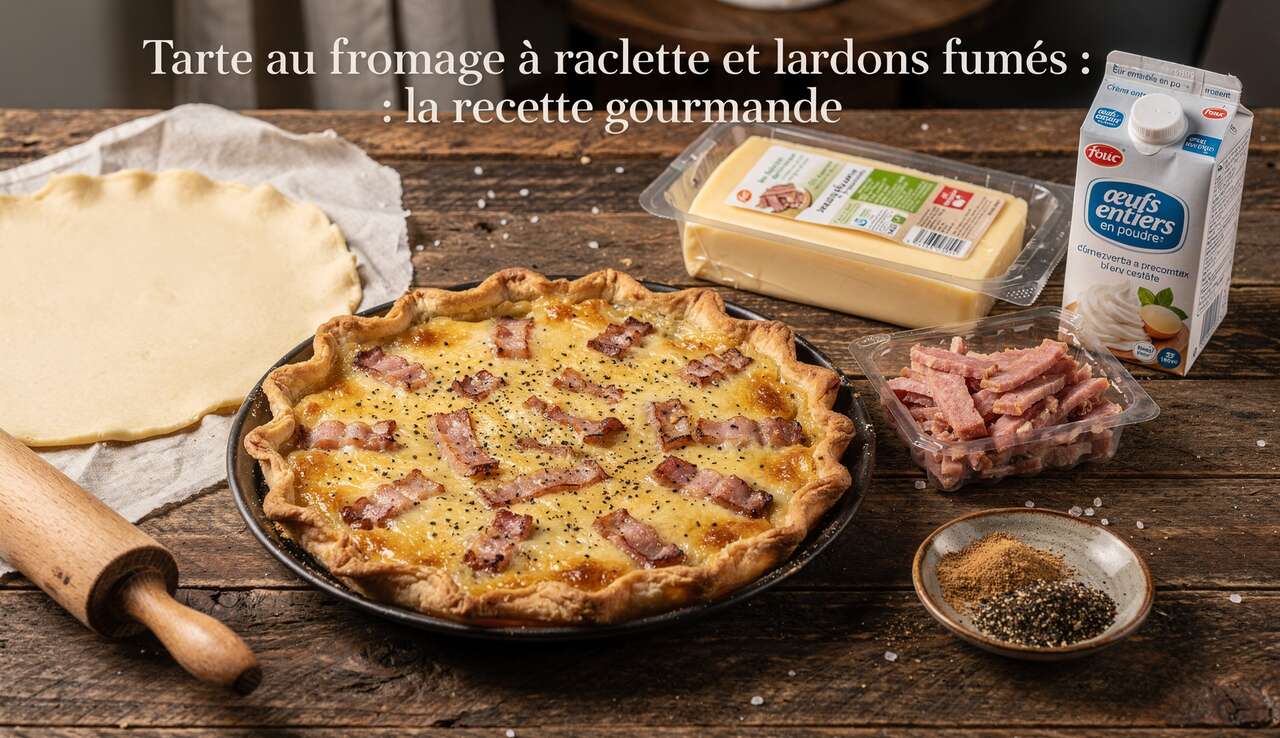Tarte au fromage à raclette et lardons fumés : la recette gourmande