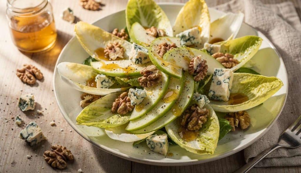 Salade d'endives, pomme verte, noix et fromage bleu : une recette gourmande
