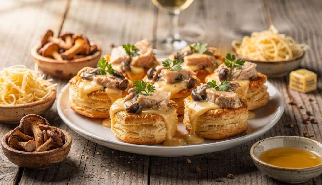 Bouchées à la reine forestières au fromage : recette savoureuse