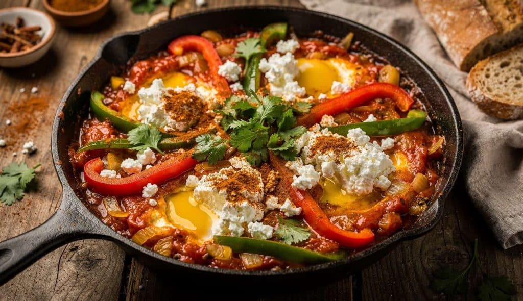Recette de shakshuka traditionnelle : plaisir au fromage