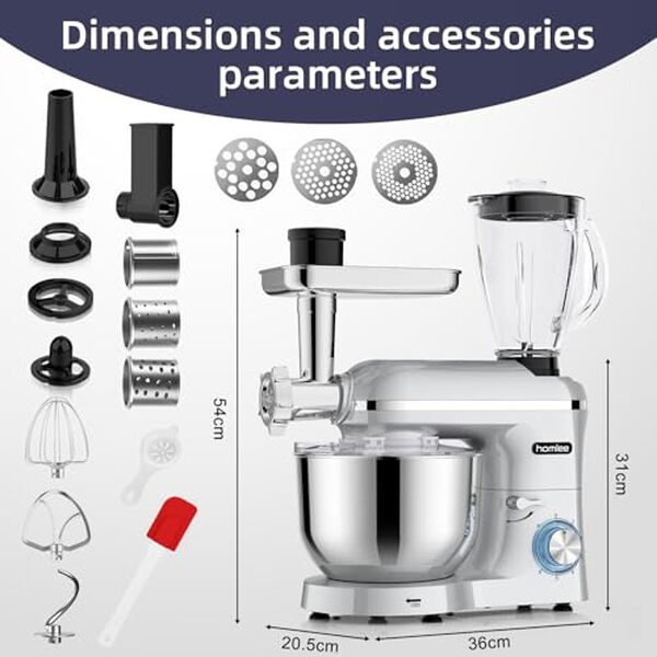 Découvrez l'incroyable performance du robot pâtissier multifonctions Homlee 1800W. Ce modèle 3 en 1 saura répondre à toutes vos attentes culinaires grâce à sa puissance et sa polyvalence exceptionnelles.