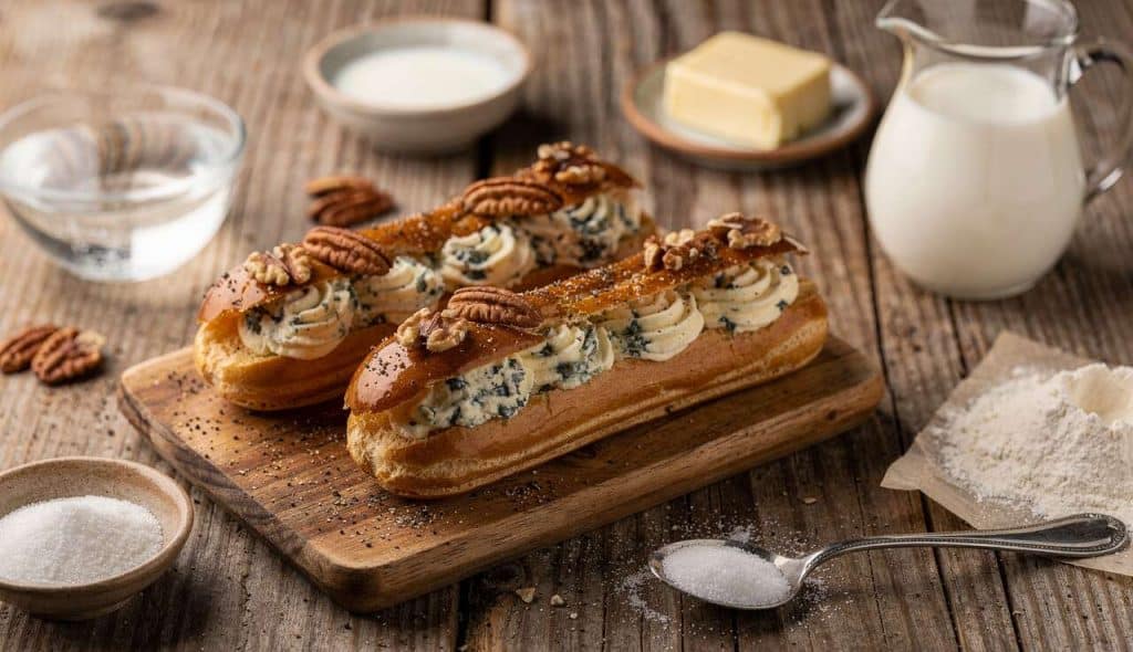 Éclairs salés au bleu : recette gourmande