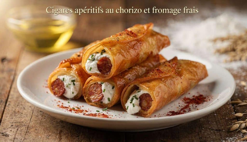 Cigares apéritifs au chorizo et fromage frais : recette gourmande