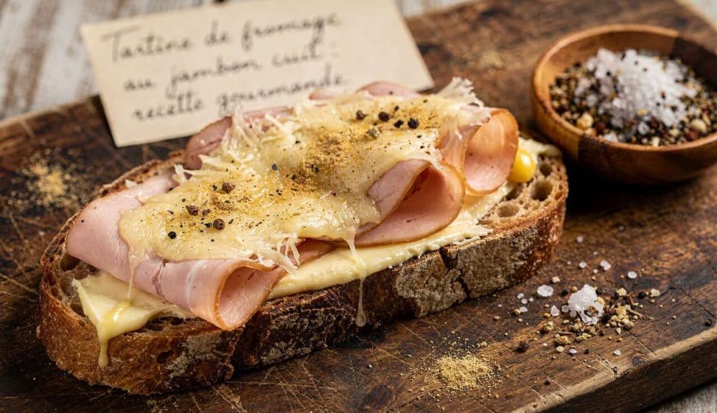 Tartine de fromage au jambon cuit : recette gourmande