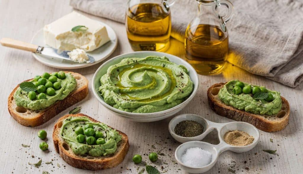 Tartinade de petits pois au fromage frais : recette savoureuse