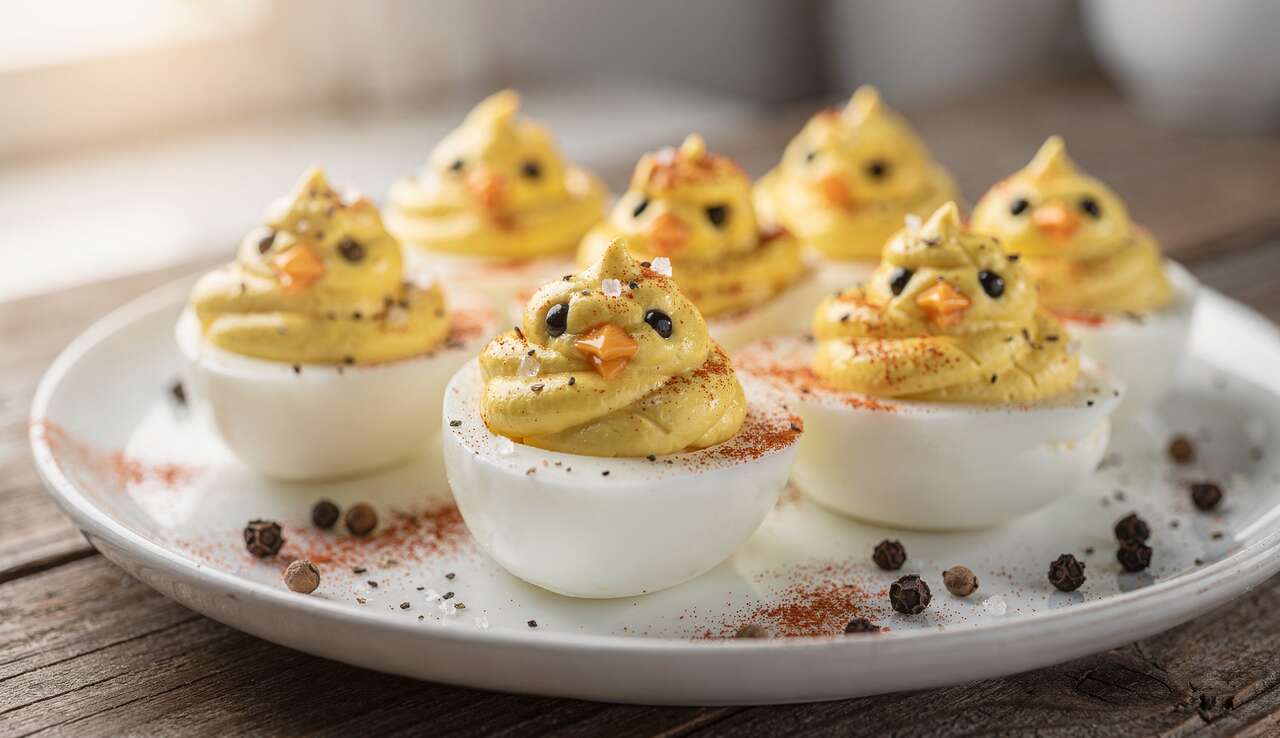 Poussins de Pâques : œufs Mimosa au Fromage Frais