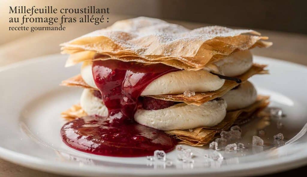 Millefeuille croustillant au fromage frais allégé : recette gourmande