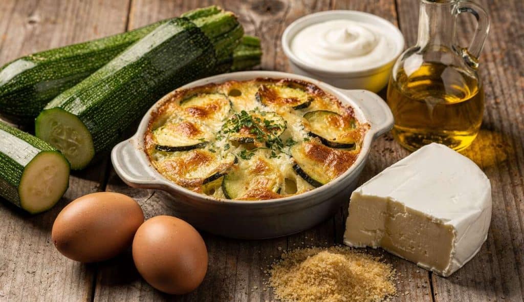 Gratins de courgettes au fromage frais et fines herbes : recette savoureuse
