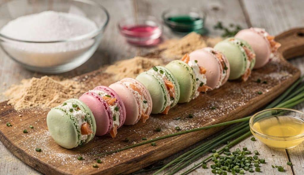 Recette : macarons au saumon fumé, fromage frais et ciboulette