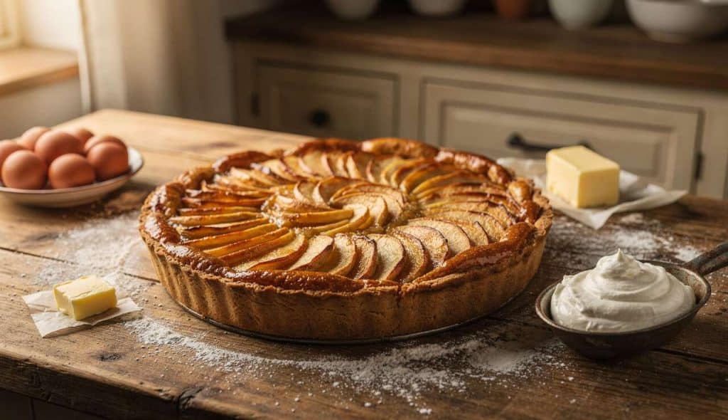 Recette de la tarte aux pommes de grand-mère à la crème fraîche