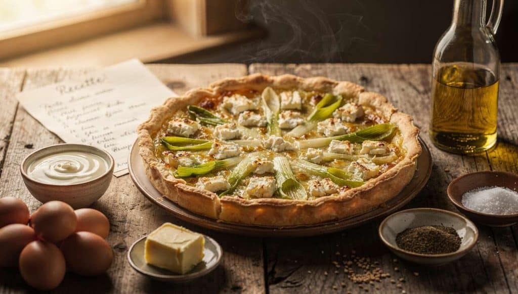 Recette : tarte au chèvre frais et poireau