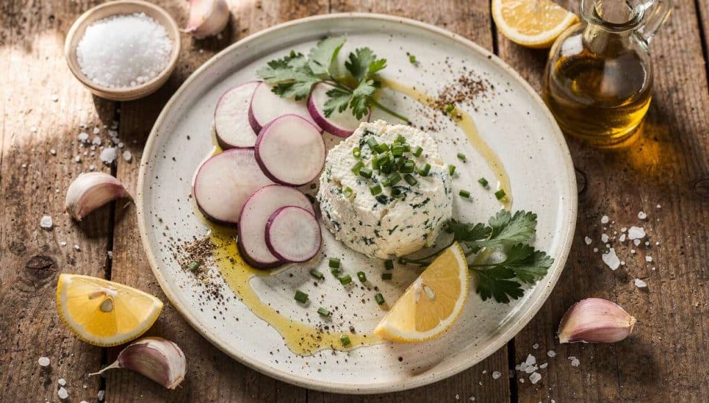 Recette : navets Nouveaux et Crème de Fromage Frais aux Herbes