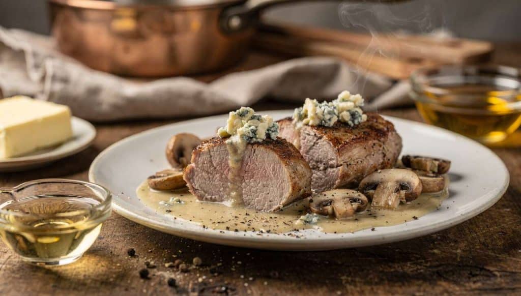 Filet mignon au bleu et champignons : une recette savoureuse
