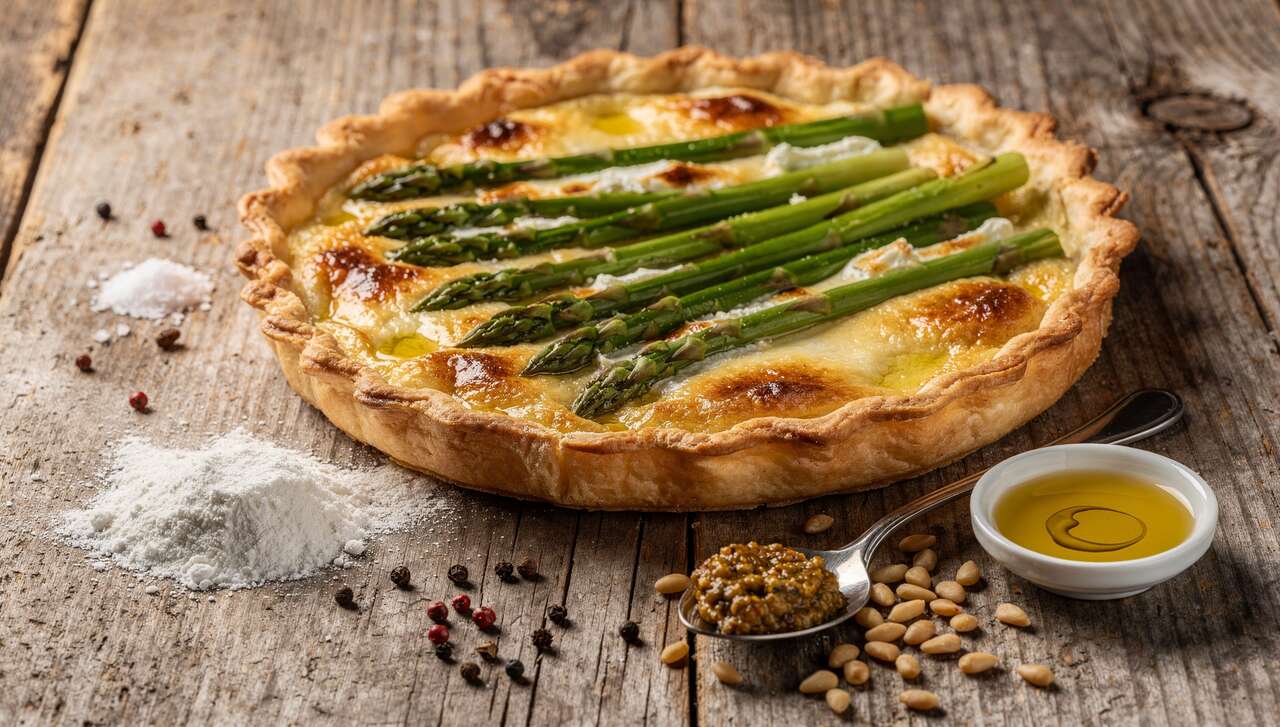 Délicieuse tarte aux asperges et chèvre frais : recette facile