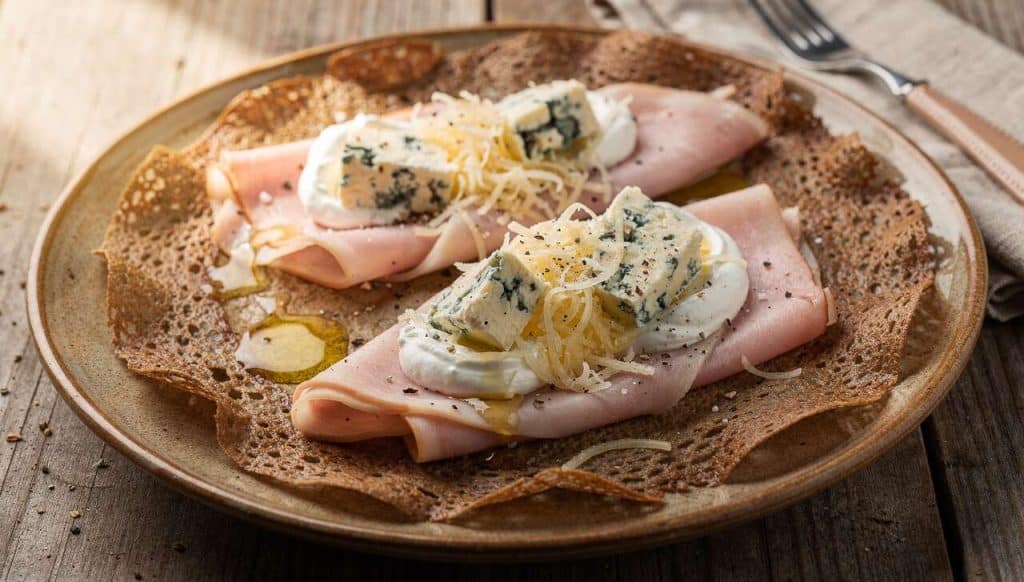 Recette galette jambon emmental et bleu