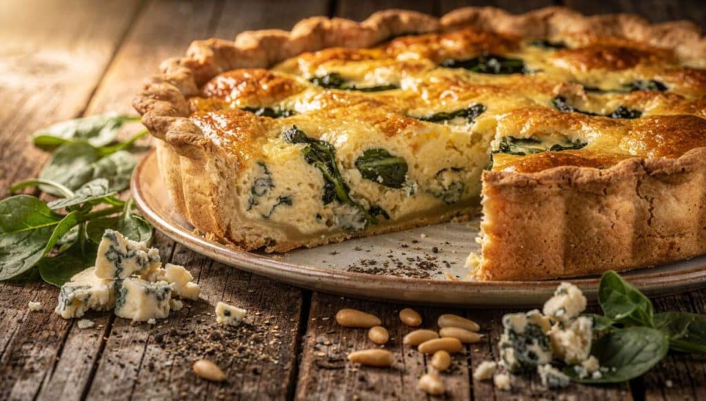 Recette Quiche Bleu, épinards et Pignons de Pin