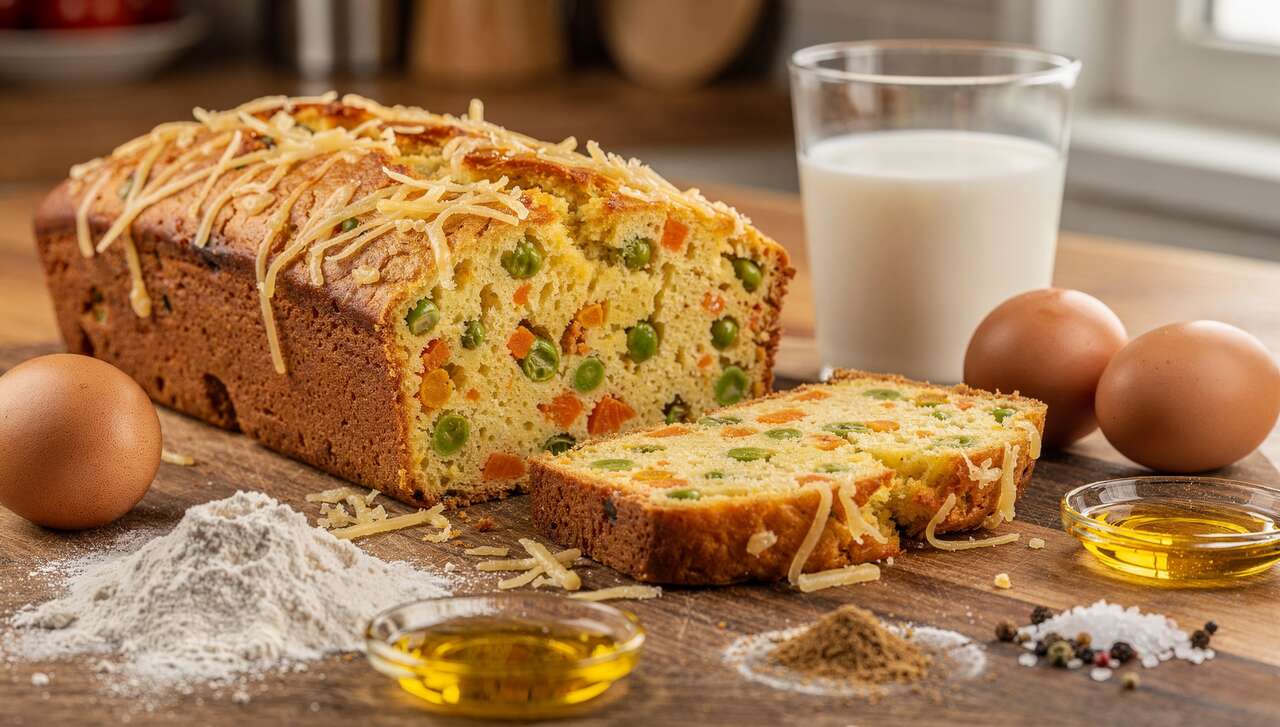 Recette facile : cake aux petits pois et carottes