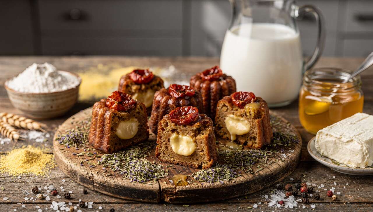 Cannelés de fromage frais aux tomates confites : recette gourmande