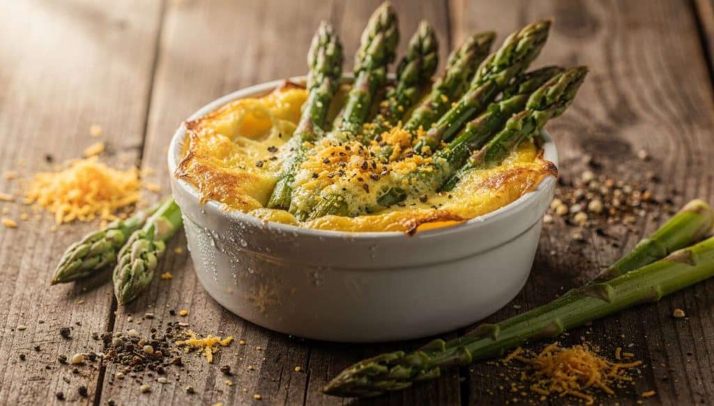 Ramequin aux asperges et cheddar : recette gourmande