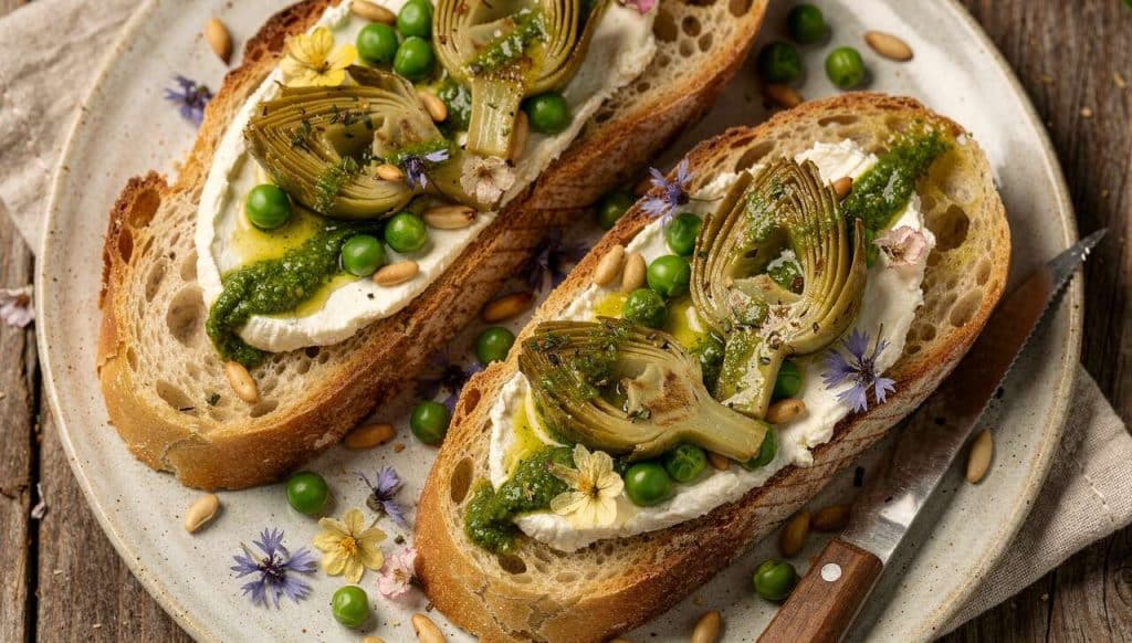 Recette de tartine printanière au fromage