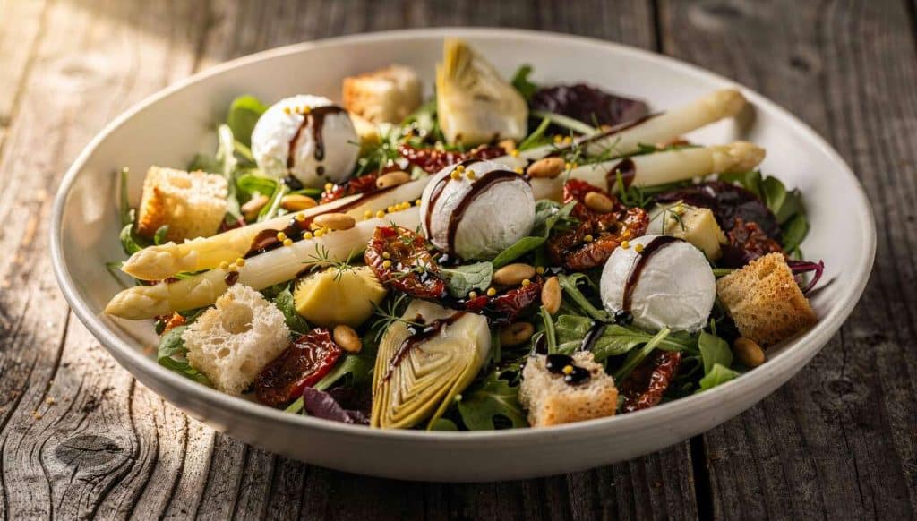 Salade printanière aux billes de fromage : une recette fraîche et savoureuse