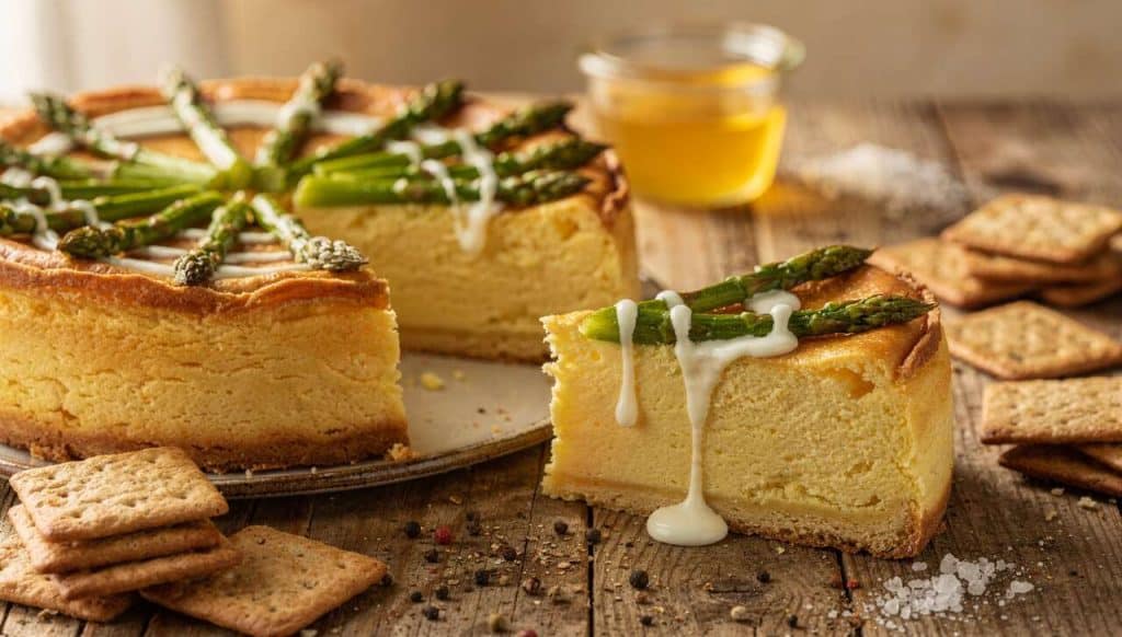 Recette de cheesecake salé : chèvre frais et asperges