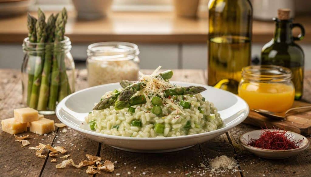 Risotto aux asperges vertes et Parmesan : recette gourmande